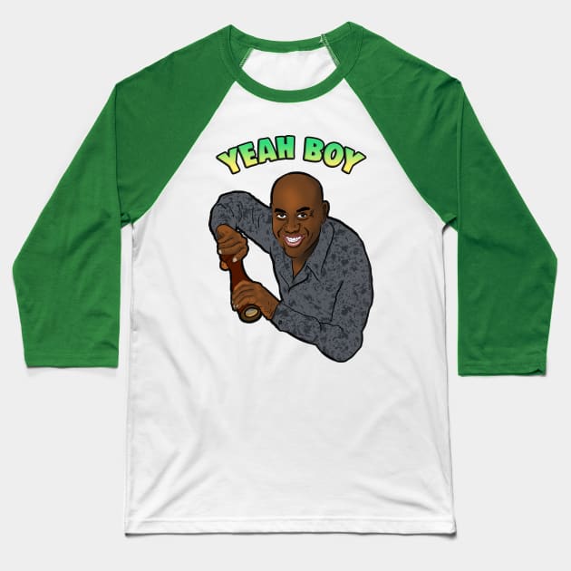 Yeah Boy Spicy Ainsley Harriott Meme Baseball T-Shirt by Barnyardy